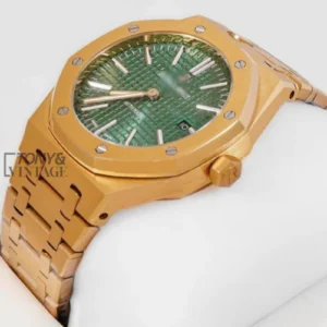 Yellow Gold Green Dial Chain Watch