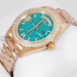 Yellow Gold Ocean Blue Dial Automatic Watch