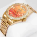 Yellow Gold Peach Dial Automatic Watch