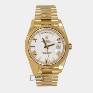 Yellow Gold White Dial & Roman Numeral Automatic Watch